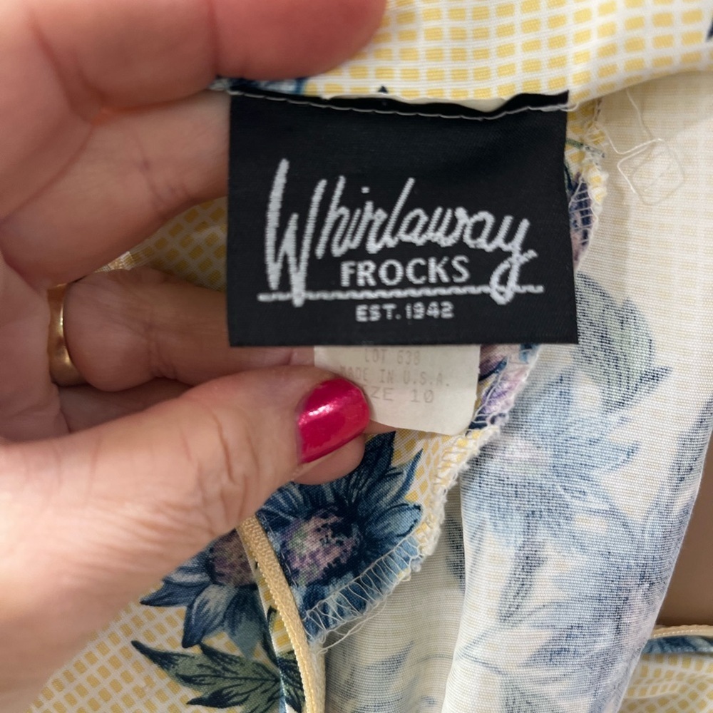 Whirlaway Frocks yellow Cottagecore floral Secretary Dress-10 - Picture 8 of 8